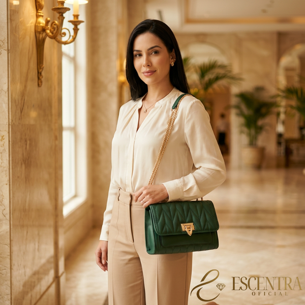 Bolsa Matelassê Luxe | Corrente Dourada Premium
