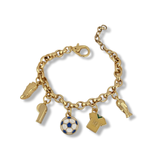 Colar e Pulseira do Brasil com Berloques | Banhada a Ouro 18k