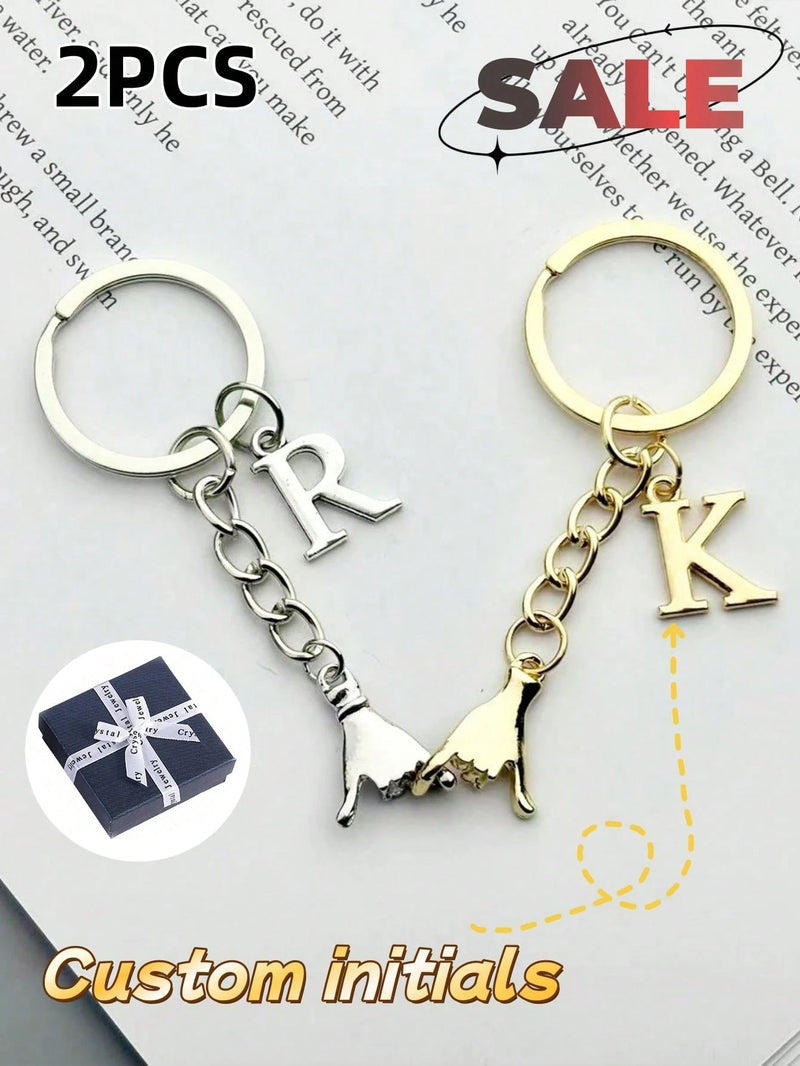 Kit Chaveiros Personalizados de Casal com Iniciais Personalizadas - Joia