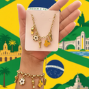 Colar e Pulseira do Brasil com Berloques | Banhada a Ouro 18k