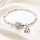 Pulseira Prata 925 Legítima com Berloque Inicial Personalizado
