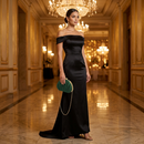 Clutch Séraphine | Cetim Luxuoso Plissado & Corrente Dourada