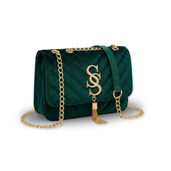 Bolsa Signature Velvet | Veludo Luxe e Corrente Dourada — Edição Exclusiva