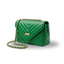 Bolsa Chérie | Matelassê Chevron e Alça em Corrente Dourada Premium