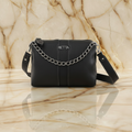 Bolsa Transversal Retta | Corrente Grafite & Alça Dupla Premium
