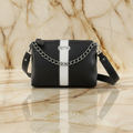 Bolsa Transversal Retta | Corrente Grafite & Alça Dupla Premium