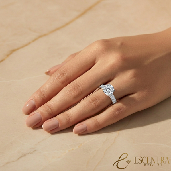 Anel Stellaire | Moissanite 2 Quilates e Prata 925