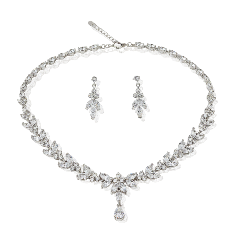 Conjunto Cristalline | Prata 925 e Banho de Ródio