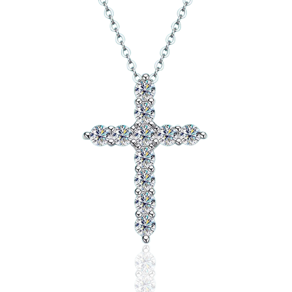 Colar Divine | Pingente de Cruz em Moissanite e Prata 925