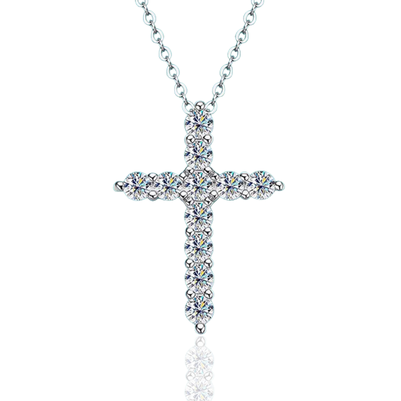 Colar Divine | Pingente de Cruz em Moissanite e Prata 925