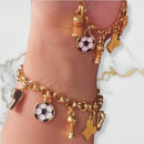 Colar e Pulseira do Brasil com Berloques | Banhada a Ouro 18k