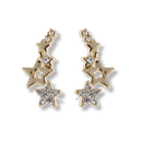 Brinco Ear Cuff Estrelas | Zircônia & Banho Ouro 18K