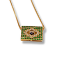 Colar e Pingente da Bandeira do Brasil | Zircônia e Banho de Ouro 18K