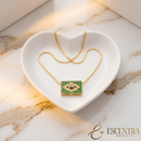 Colar e Pingente da Bandeira do Brasil | Zircônia e Banho de Ouro 18K
