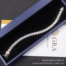 Colar Riviera|Moissanite, Prata Esterlina S925 Banhada a Ouro Branco 18k