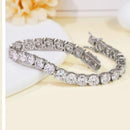 Bracelete Riviera | Moissanite, Prata S925 Banhada a Ouro Branco 18k