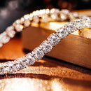 Colar Riviera|Moissanite, Prata Esterlina S925 Banhada a Ouro Branco 18k