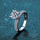 Anel de Prata 925 com Moissanites - 8mm| Com Certificado GRA