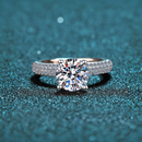 Anel de Prata 925 com Moissanites - 8mm| Com Certificado GRA
